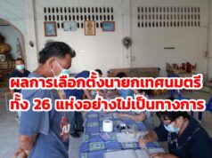 ผลการเลือกตั้งนายกเทศมนตรีเทศบาลทั้ง 26 แห่ง อย่างไม่เป็นทางการ