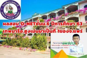 ผลสอบ O-NET ชั้นม.6 ปีการศึกษา 2563 โรงเรียนเทพนารี อ.สูงเม่น มาเป็นที่ 1 ของจ.แพร่