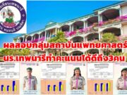 ผลสอบกลุ่มสถาบันแพทยศาสตร์(กสพท.)นักเรียนเทพนารีทำคะแนนได้ดีถึง3คน