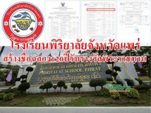 โรงเรียนพิริยาลัยจังหวัดแพร่สร้างชื่อฉลอง120ปีได้รับรางวัลพระราชทานประจำปีการศึกษา63