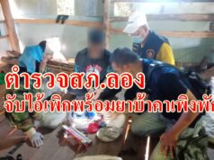 (มีคลิป)จับหนุ่มค้ายาใช้เพิงในป่าเป็นที่พักได้พร้อมยาบ้า-ปืน