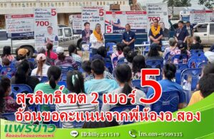นายสุรสิทธิ์ เพชรปิตุพงษ์ ผู้สมัคร ส.ส.แพร่ เขต 2 เบอร์ 5 พรรคพลังประชารัฐ เดินหน้าหาเสียงอ้อนขอคะแนนจากพี่น้อง ต.ห้วยหม้าย,ต.บ้านหนุน,ต.หัวเมือง