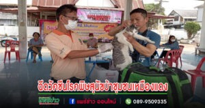 เทศบาลเมืองแพร่ ลงพื้นที่ให้บริการฉีดวัคซีนโรคพิษสุนัขบ้าแก่ชุมชนเหมืองแดง