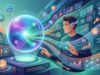 การวิเคราะห์เจาะลึก Siri AI โฉมใหม่จากงาน WWDC 2026: การก้าวข้ามขีดจำกัดเดิมสู่ผู้ช่วยอัจฉริยะที่เน้นความเป็นส่วนตัว ชายหนุ่มโต้ตอบกับลูกกลมเรืองแสงและข้อมูลดิจิทัลที่มีไอคอนความปลอดภัยและกราฟวิเคราะห์