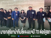 นายกเทศมนตรีเมืองแพร่นำทีมชี้แจงงบฯปี 2570 ต่อกรรมาธิการรัฐสภา ผลักดันโครงการพัฒนาเมืองและยกระดับคุณภาพชีวิตประชาชน กลุ่มคนสวมชุดสูททางการยืนเรียงแถวถ่ายภาพร่วมกันในอาคาร พร้อมข้อความพาดหัวข่าวภาษาไทยด้านล่าง