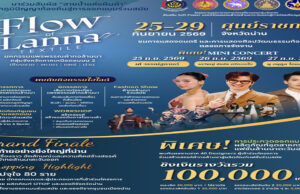 พช.น่านชวนเที่ยวงาน FLOW OF LANNA TEXTILE | ครั้งที่ 4 น่าน – Grand Finale โปสเตอร์ประชาสัมพันธ์งาน Flow of Lanna Textile วันที่ 25-29 กันยายน 2569 ณ ศูนย์ราชการจังหวัดน่าน